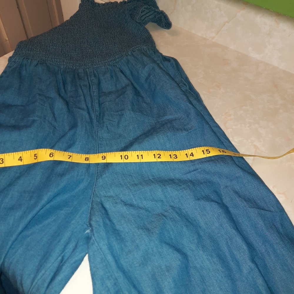 Elegant Blue Wide Leg Jumpsuit - Picture 3 of 11